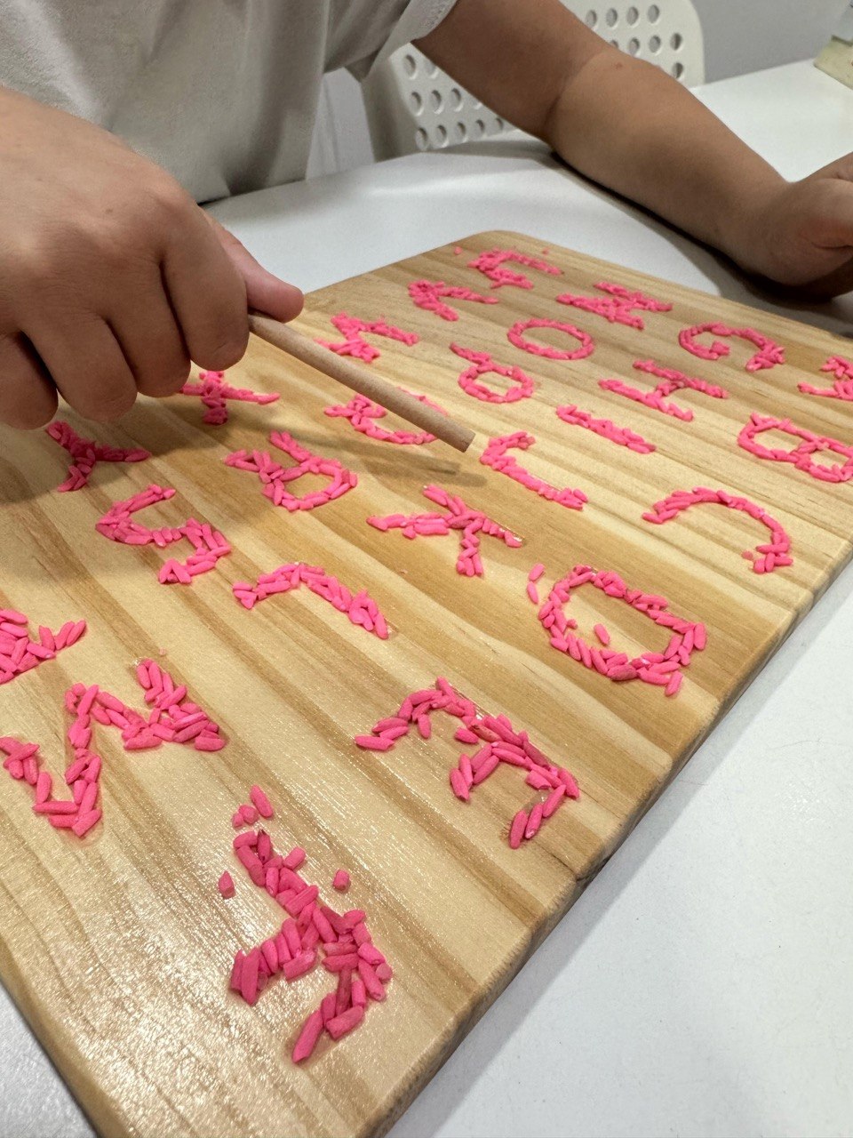 Actividad de letras en terapia